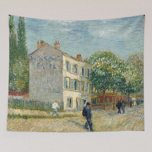 Item preview, Restaurant Rispal at Asnières by Vincent van Gogh: Post Impressionist Street Scene designed and sold by artofuniverse.