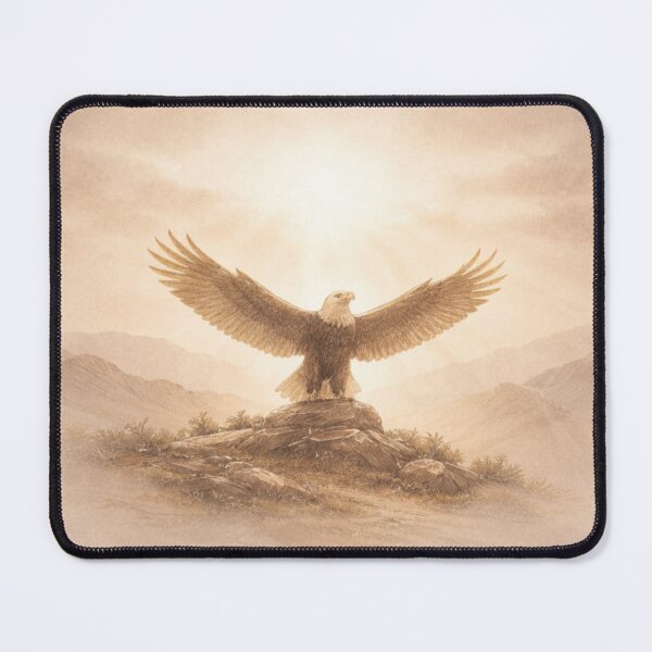 Item preview, Golden Eagle – Christian Strength Symbol Minimal Nature Art designed and sold by lindalifepeace.