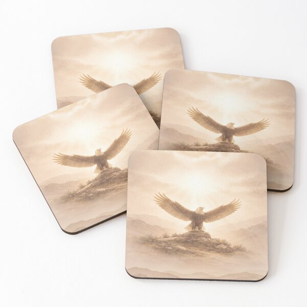 Item preview, Golden Eagle – Christian Strength Symbol Minimal Nature Art designed and sold by lindalifepeace.
