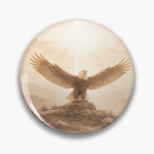 Item preview, Golden Eagle – Christian Strength Symbol Minimal Nature Art designed and sold by lindalifepeace.