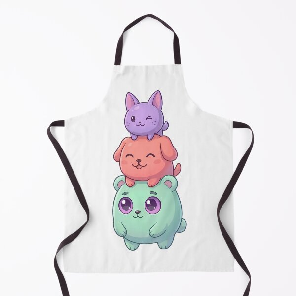 Item preview, Cute Pastel Bear Dog Cat Stack Trio designed and sold by D6rkT3chDemon.
