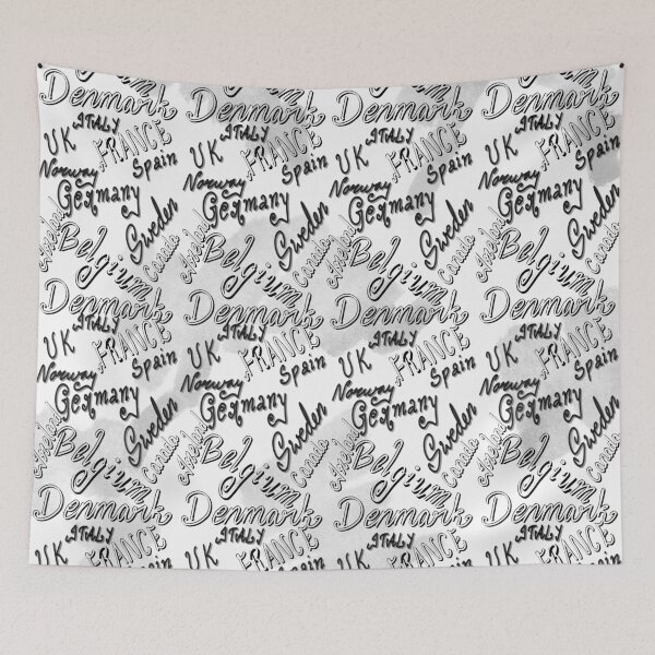 Item preview, Hand-Lettered Typography Pattern of European Countries designed and sold by Senorona.