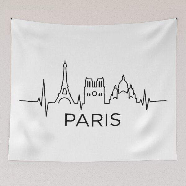 Item preview, Paris Skyline Heartbeat - Minimalist City Life Art designed and sold by blastercreation.
