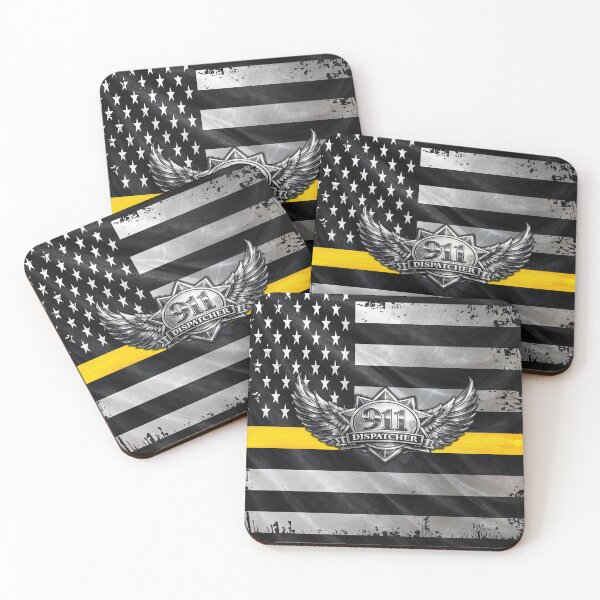 Item preview, 911 Dispatcher Badge – Thin Gold Line American Flag Design designed and sold by artistwill.