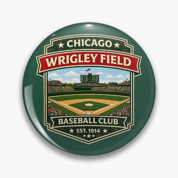 Item preview, Chicago Wrigley Field Vintage Stadium Badge, Retro Baseball Ballpark Scene Design designed and sold by GhostDawgs.