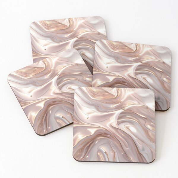 Item preview, Luxury Rose Gold Liquid and White Pearl Silk Abstract designed and sold by Sirin1712.