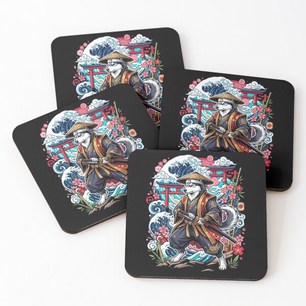 Item preview, Fierce Siberian Husky Ronin Vector Art With Great Wave designed and sold by Tong4130.