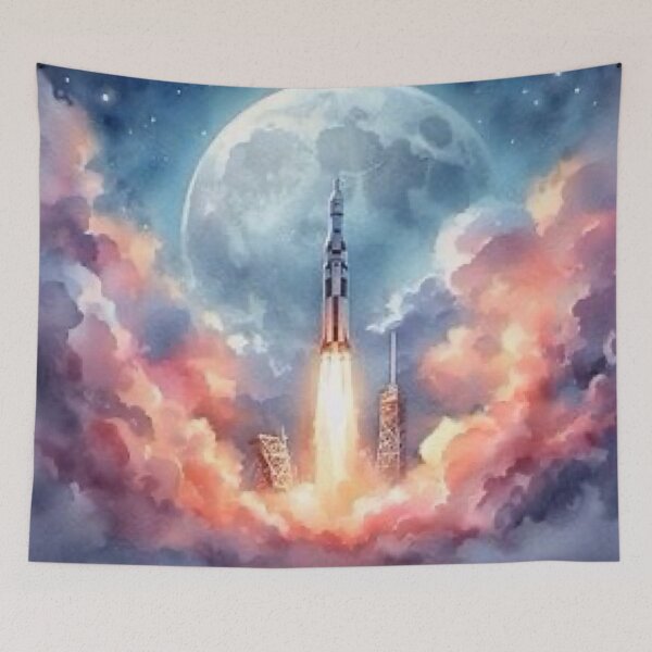 Item preview, Lunar Mission Liftoff  designed and sold by TinCatOutPost.