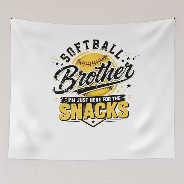 Item preview, Funny Softball Brother I'm Just Here For The Snacks Retro Sports Graphic designed and sold by bilal sibgui.