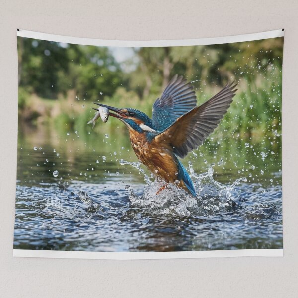 Item preview, Kingfisher catching a fish. designed and sold by Malisa345.