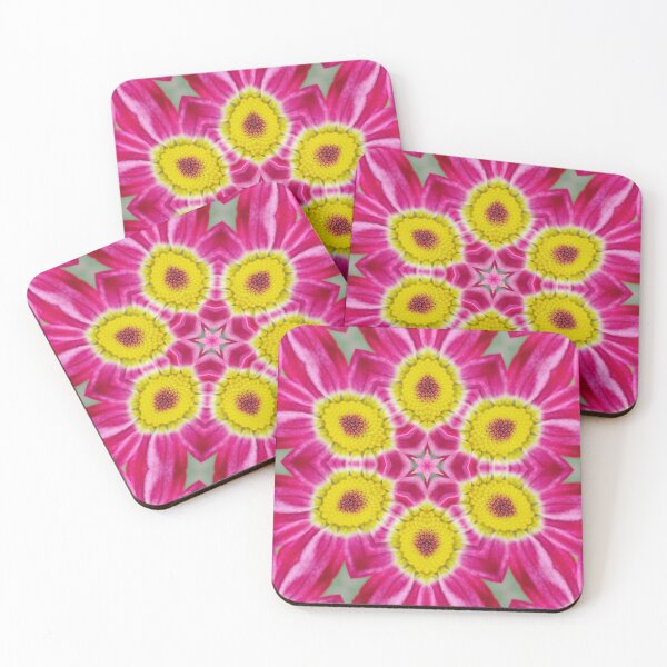 Aperçu de l'œuvre Pink Daisy Kaleidoscope – Soft Floral Symmetry Pattern créée et vendue par SilentBloomLab.