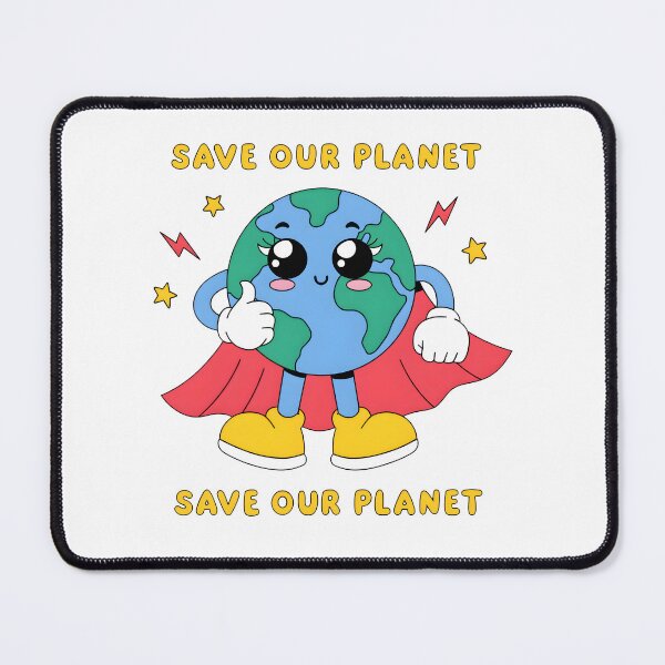 Item preview, Cute Superhero Earth Save Our Planet Art designed and sold by Nuvoro Eco Awareness.