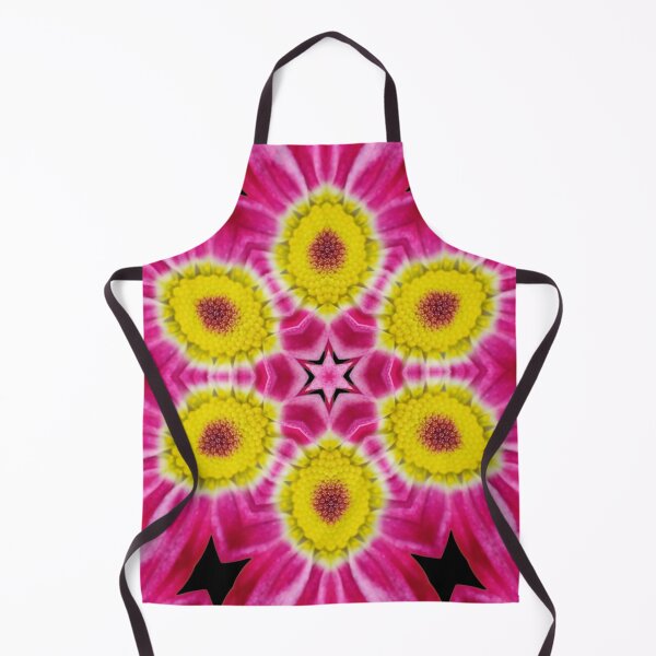 Aperçu de l'œuvre Pink Daisy Kaleidoscope on Black – Bold Floral Pattern créée et vendue par SilentBloomLab.