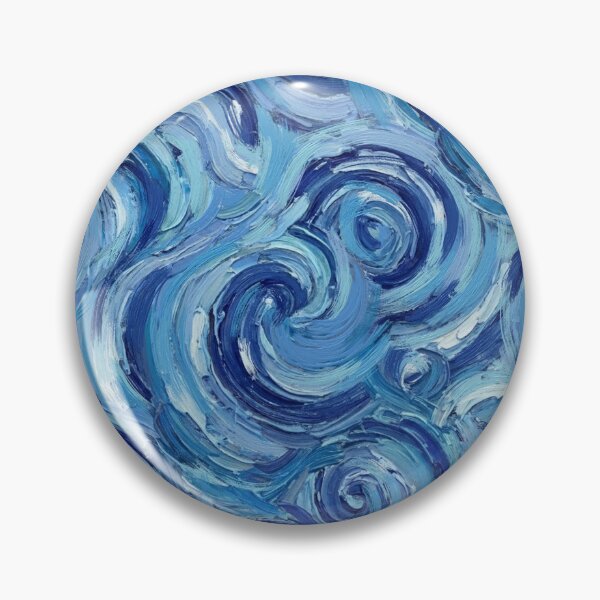 Item preview, Abstract blue oil painting, curly brush strokes designed and sold by iclipart.