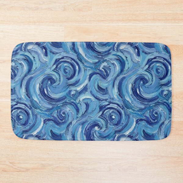 Item preview, Abstract blue oil painting, curly brush strokes designed and sold by iclipart.