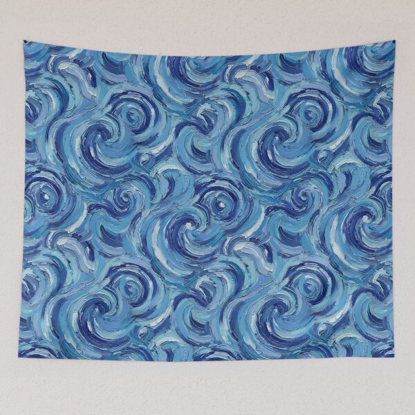 Item preview, Abstract blue oil painting, curly brush strokes designed and sold by iclipart.