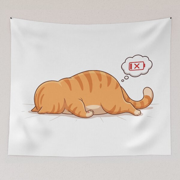 Item preview, Battery Dead Funny Orange Cat Faceplant designed and sold by Petzzz.