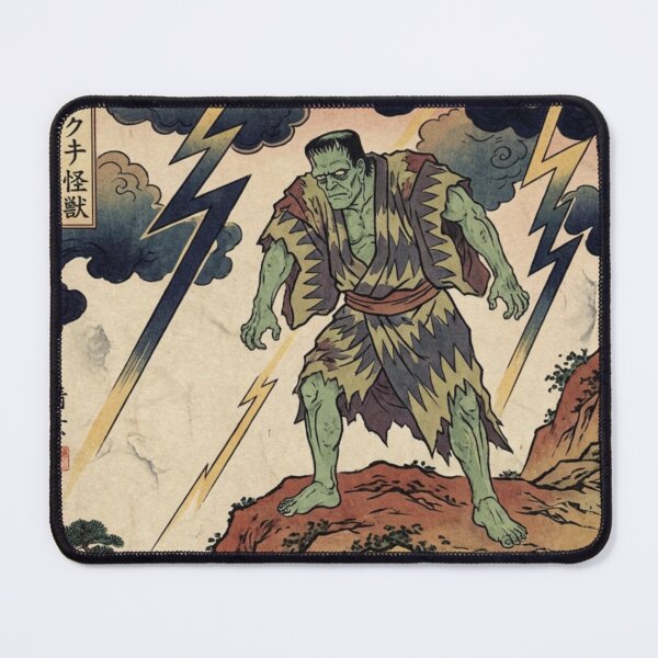 Item preview, Vintage Ukiyo-e Frankenstein Monster Japanese Woodblock Print designed and sold by Vandy Fullam.