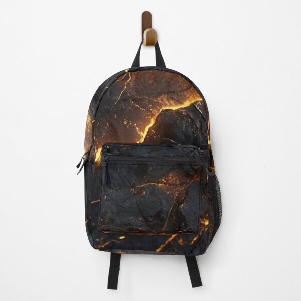 Item preview, Luxury Dark Volcanic Magma with Molten Gold Veins Abstract designed and sold by Sirin1712.