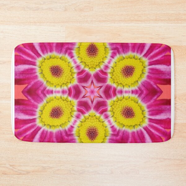 Item preview, Pink Daisy Kaleidoscope with Coral Background – Warm Floral Design designed and sold by SilentBloomLab.