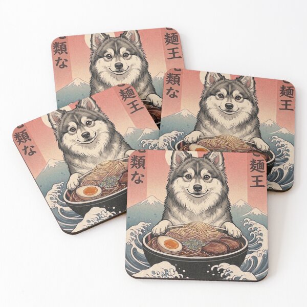 Item preview, Funny Pomsky Japanese Ramen Noodles Vintage Kanagawa Wave designed and sold by FurryHavenPH.