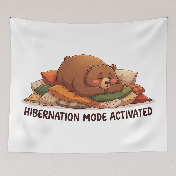 Item preview, Hibernation Mode Activated Sleepy Grizzly Bear designed and sold by Petzzz.
