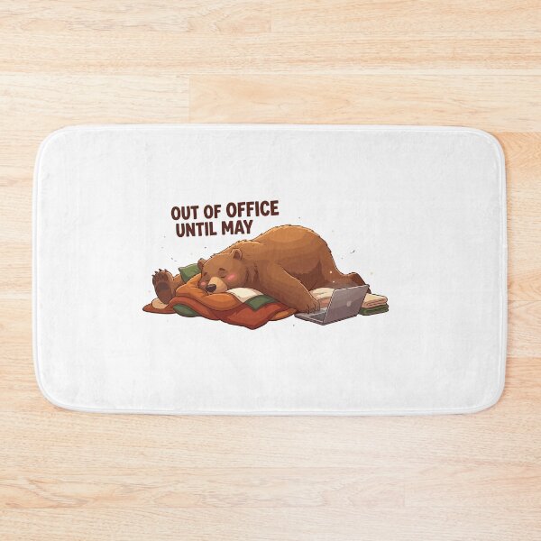 Item preview, Out Of Office Until May Lazy Hibernating Bear designed and sold by Petzzz.