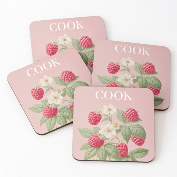 Item preview,   Raspberry Cook – Cute Fruit Illustration with Cozy Kitchen Typography designed and sold by BobaBunny76.