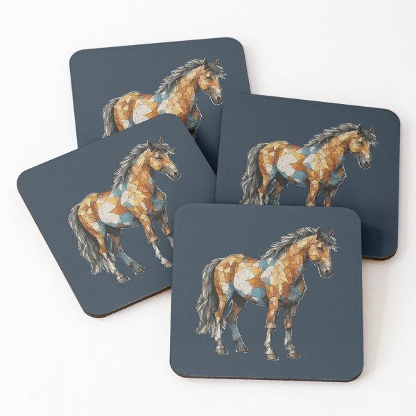 Item preview, Geometric Mosaic Stallion – Modern Animal Art designed and sold by Tklezardesigns.