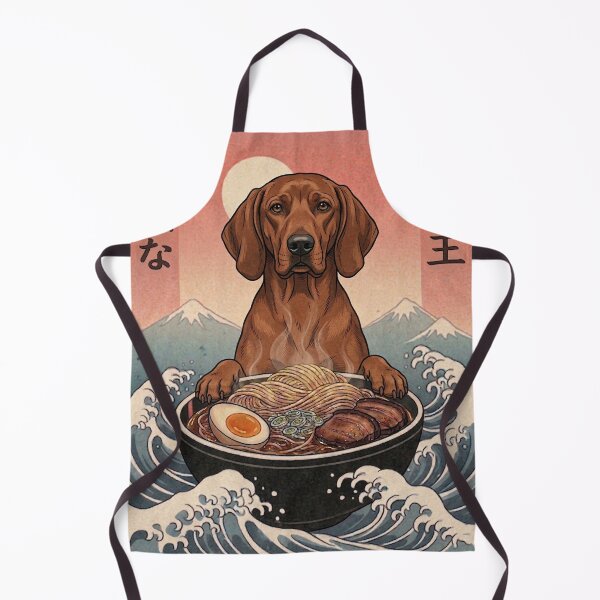 Item preview, Funny Redbone Coonhound Japanese Ramen Noodles Vintage Kanagawa Wave designed and sold by FurryHavenPH.