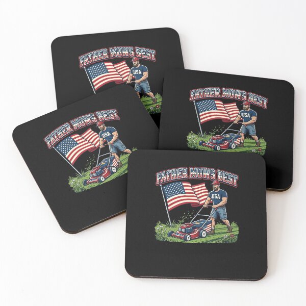 Item preview, Father Mows Best Patriotic Dad Lawn Mower designed and sold by snowry.