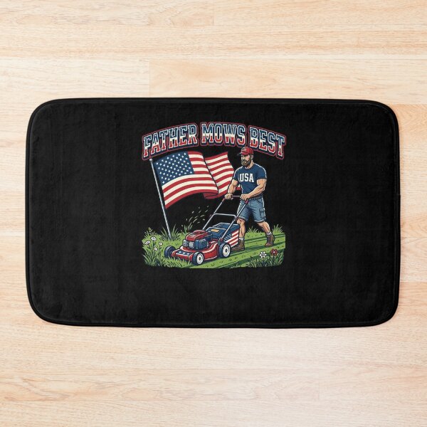 Item preview, Father Mows Best Patriotic Dad Lawn Mower designed and sold by snowry.