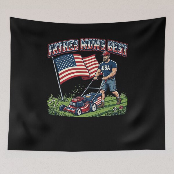 Item preview, Father Mows Best Patriotic Dad Lawn Mower designed and sold by snowry.