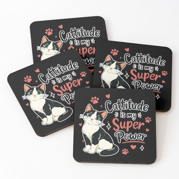 Item preview, Catitude Is My Super Power – Cute Cat Lover Quote Design, Funny Cat Illustration designed and sold by MonNoir.