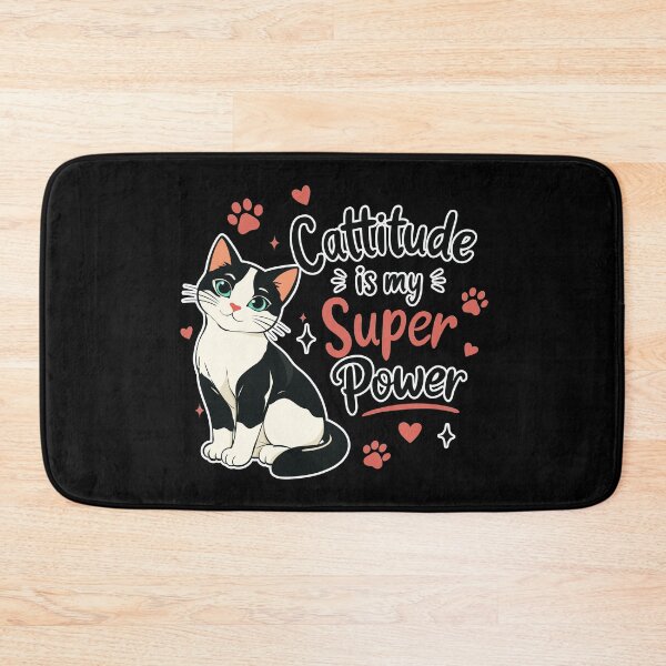 Item preview, Catitude Is My Super Power – Cute Cat Lover Quote Design, Funny Cat Illustration designed and sold by MonNoir.
