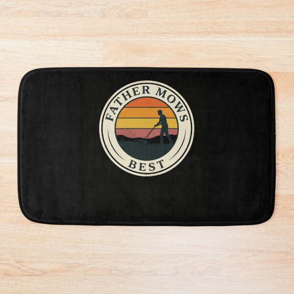 Item preview, FATHER MOWS BEST Retro Sunset Lawn Mowing Dad designed and sold by snowry.