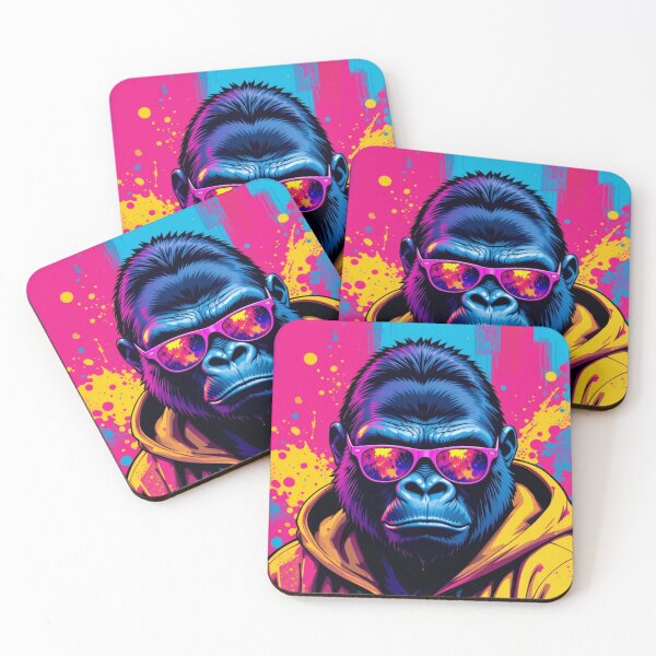 Item preview, Urban Primate – Wild Style Neon Gorilla Pop Art designed and sold by AlgorithmiaArt.