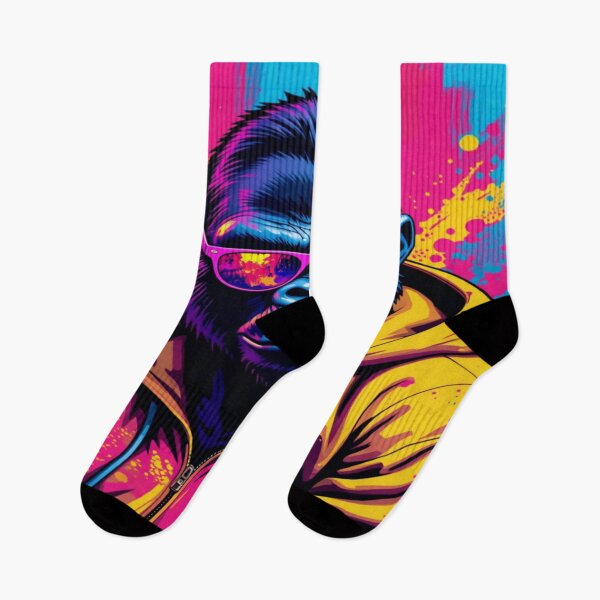 Item preview, Urban Primate – Wild Style Neon Gorilla Pop Art designed and sold by AlgorithmiaArt.