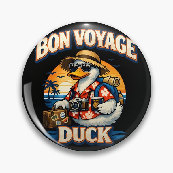 Item preview, Bon Voyage Duck Funny Travel Duck Vacation Cartoon Tourist Design designed and sold by TeeTimeTreasure.