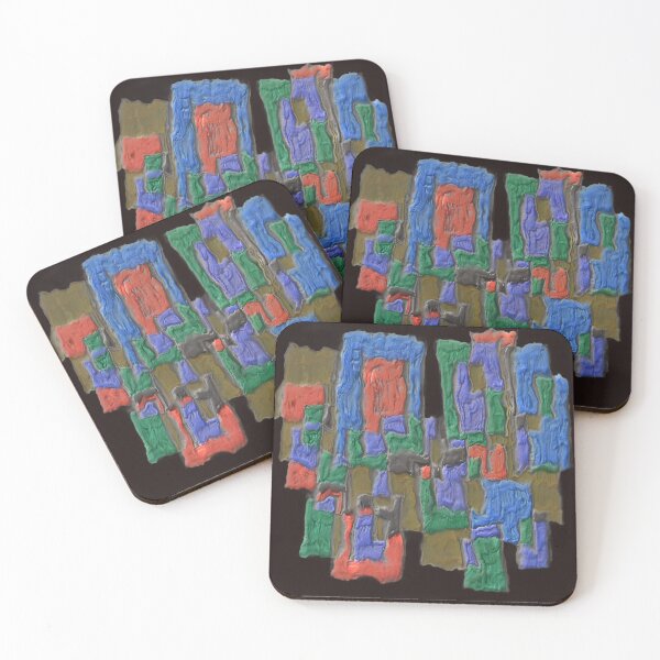 Item preview, cityscape cubism dark gouache colorful geometric abstract design designed and sold by SmashingDeals.