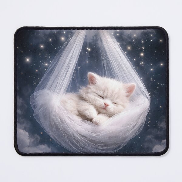 Item preview, White Kitten Hanging from a Cloud designed and sold by Maria Dryfhout.