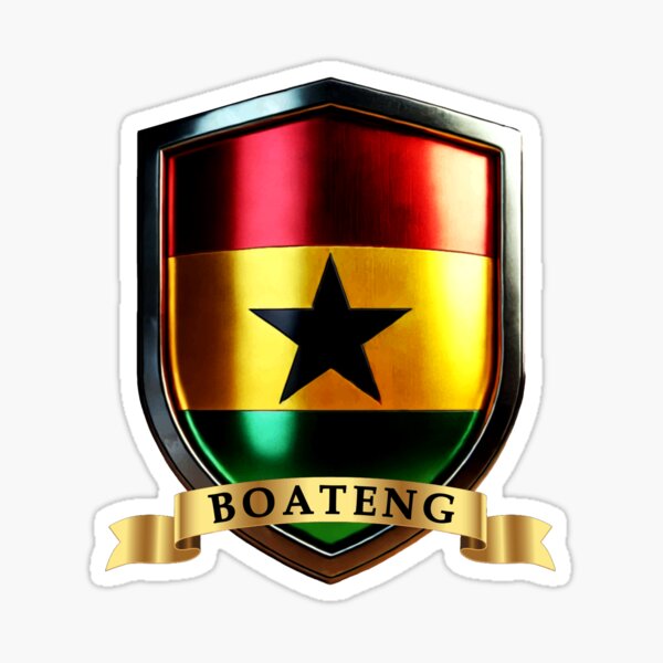 Artikelvorschau, Boateng Ghana Nachname Wappen Schild entworfen und verkauft von Highlandkings.