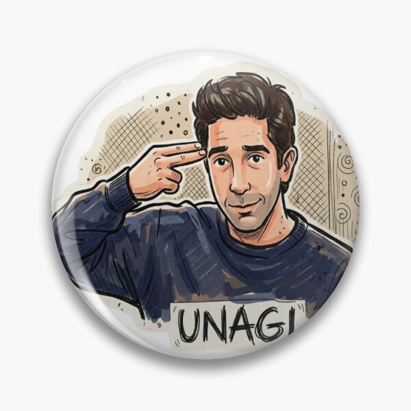 Item preview, Ross Geller Unagi Doodly Meme Sticker designed and sold by Echo Meme.