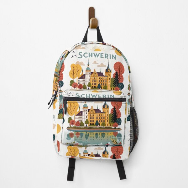 Artikelvorschau, Schwerin Schloss Poster | Deutsche Märchenschloss-Illustration | Malerische europäische Reise-Wandkunst entworfen und verkauft von Witsprings.