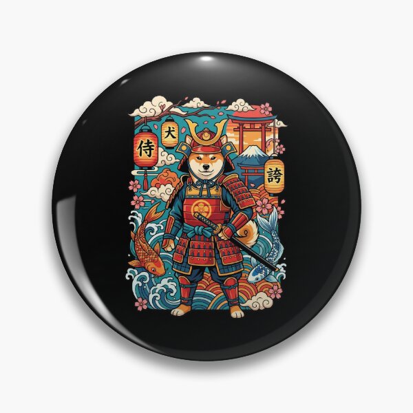 Item preview, Majestic Shiba Inu Samurai Dog Japanese Pop Art Illustration designed and sold by Tong4130.