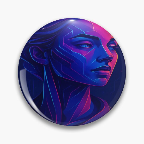 Artikelvorschau, Aurora Nexus – Digitales Porträt einer futuristischen Cyberpunk-Frau entworfen und verkauft von AlgorithmiaArt.