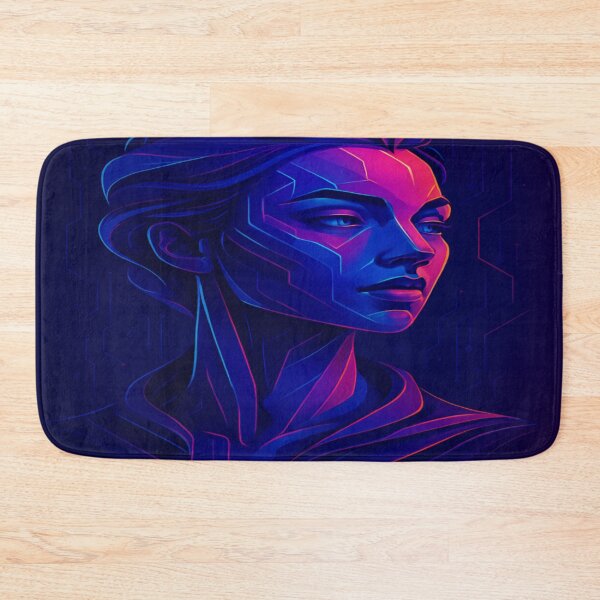Item preview, Aurora Nexus – Futuristic Cyberpunk Woman Digital Portrait designed and sold by AlgorithmiaArt.