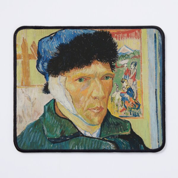 Item preview, Self Portrait With Bandaged Ear by Vincent van Gogh: Iconic Post Impressionist Art Print designed and sold by artofuniverse.