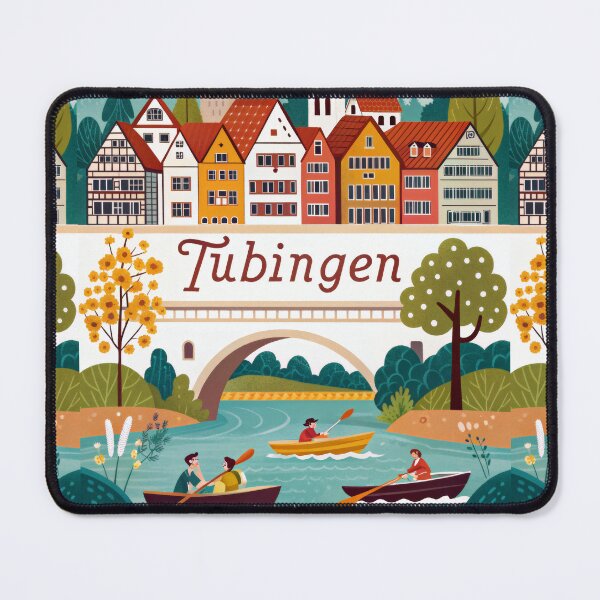 Item preview, Tübingen Germany Travel Poster | Colorful Old Town & River Scene Illustration | European Wall Art designed and sold by Witsprings.