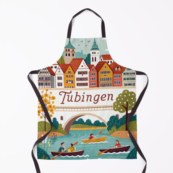 Item preview, Tübingen Germany Travel Poster | Colorful Old Town & River Scene Illustration | European Wall Art designed and sold by Witsprings.